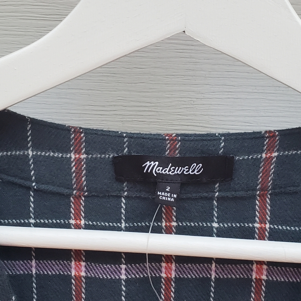 NEW! Madewell Flannel Colette Plaid Dress - Picture 7 of 9